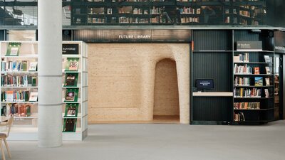 Shelves of books in a library