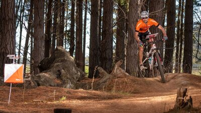 mountain bike orienteer at Majura Pines, ACT