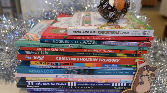 A stock of Christmas titles at the National Library Bookshop