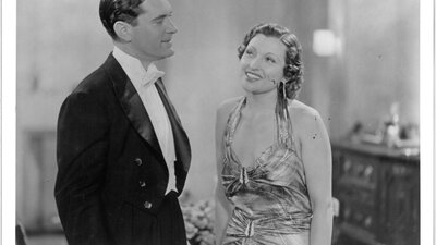 Black and white image of vintage dressed man and woman