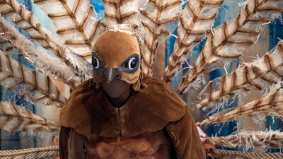 Sidney NOLAN. ‘The Male’ (Lyrebird) costume from The Display 1964 On loan from the Australian Perfo ‘The Male’ (Lyrebird) costume from The Display 1964 designed by Sidney Nolan