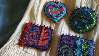 Embroidery brooches by Cleo Higgins Embroidery brooches by Cleo Higgins