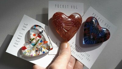 Glass hearts by Lisa Cahill Glass hearts by Lisa Cahill