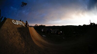 Big 360 from Jason Watts Jason Watts riding a big dirt jump doing a 360 at sunset at Stromlo Forest Park
