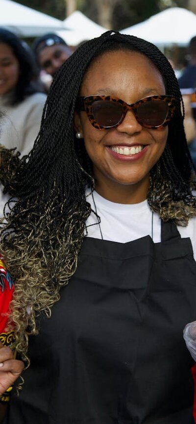 stalls in the background