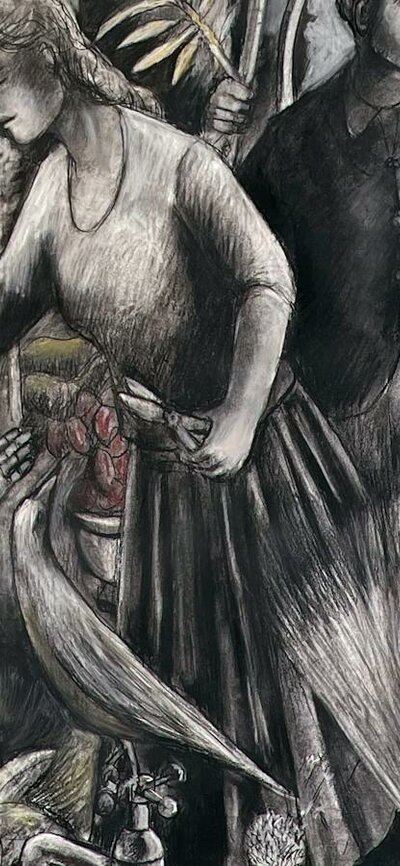 Charcoal and Pastel on Paper 120 × 140 cm
