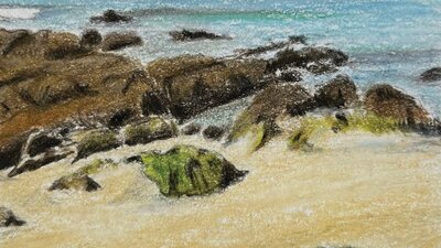 Beth Tyerman, South Coast Rocks , colour pencil
