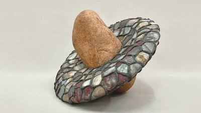 Stone, Gal Sheet, Silicone 25 x 40 x 28 cm