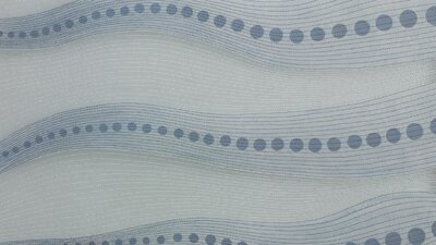 A woven 2-D abstract image of dots and lines in wavy trails, like a serene air flow.