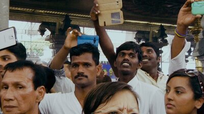 Group of people in what looks like a protest