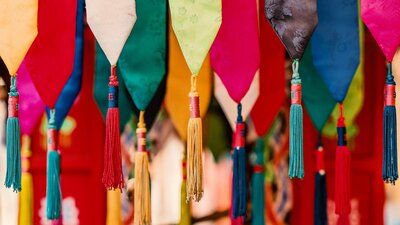 A selection of colourful traditional knots