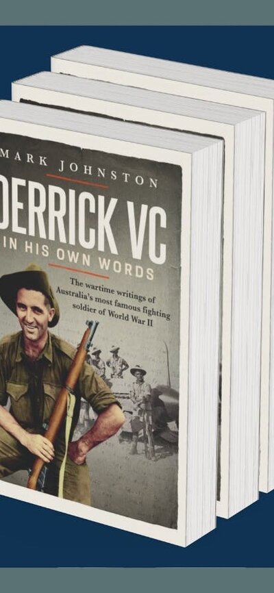 Derrick VC In His Own Words by Dr Mark Johnston Front cover of book titled Derrick VC In His Own Words by Dr Mark Johnston
