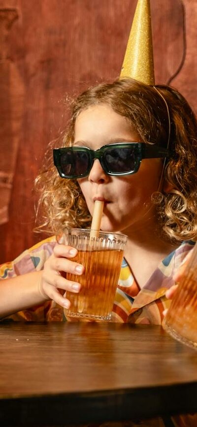 Bar Beirut NYE All Ages Party Children enjoying bubble tea mocktails at Bar Beirut