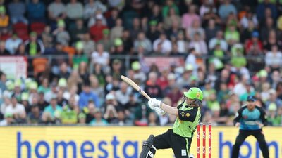 T20 superstar David Warner in action for Sydney Thunder at Manuka Oval