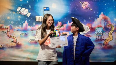 Children play in gallery's interactive space.