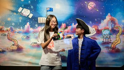 Children play in gallery's interactive space.