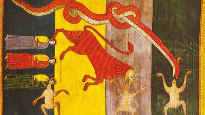 Beautus de Facundus, Revelation 16, 1047 1067 Illustration of biblical text, Fate of the False Prophet, Revelation 16