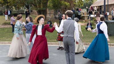 dancing at market day