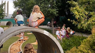 Kids playing outdoors