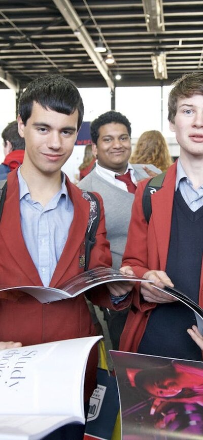 Four students facing the camera at the Canberra CareersXPo