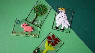 School Holiday Tiles Spring glass tiles