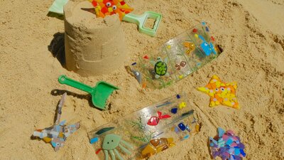 kiln formed and slumped glass sea worlds