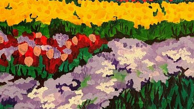 abstract painting of flowers