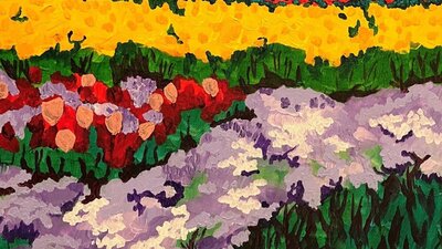 abstract painting of flowers