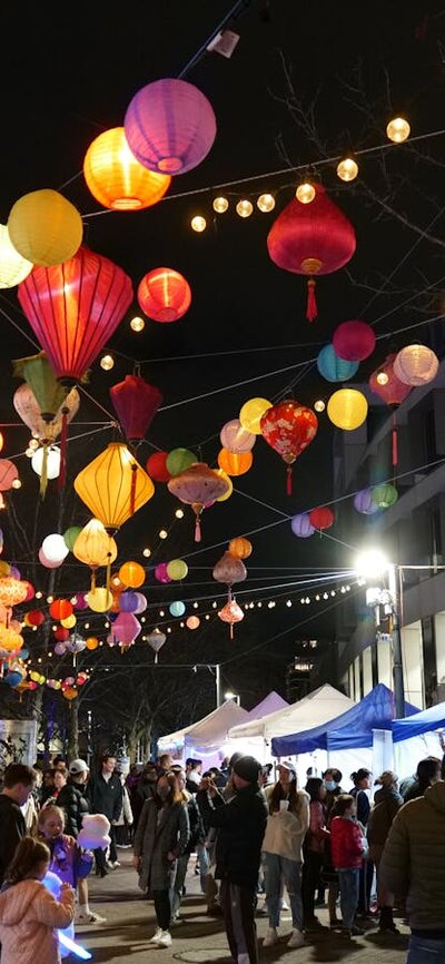 Night View of Lantern Street
