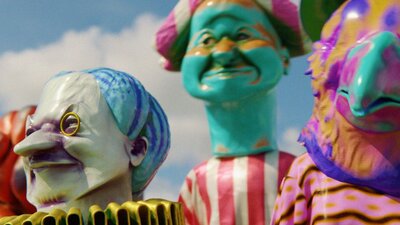 Animation of colourful animal human hybrids