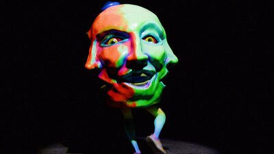 Animation of colourful human like faces