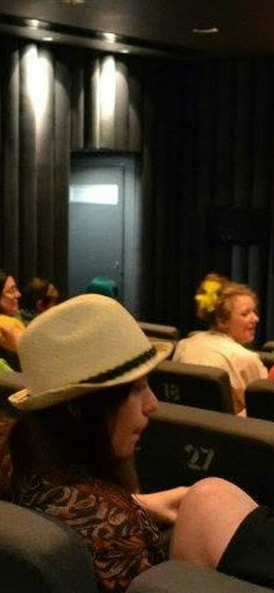 CSFF logo in cinema screen Cinema Screen showing CSFF logo with audience watching from right side