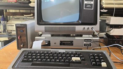 early 1980s silver and black computer