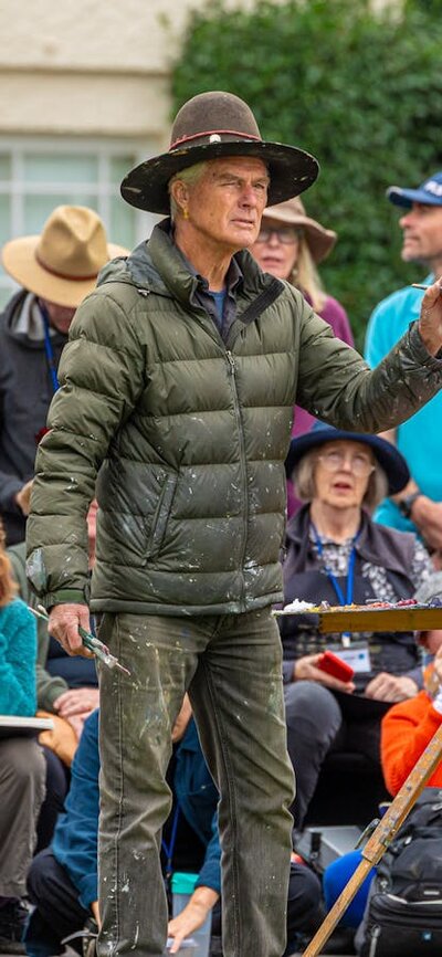 Warwick Fuller - oil painting demonstration at Government House Warwick Fuller - oil painting demonstration at Government House