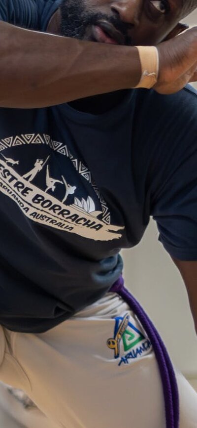 A man plays Capoeira