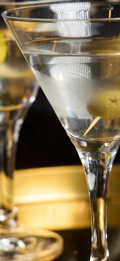 Three martini glasses