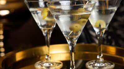 Three martini glasses