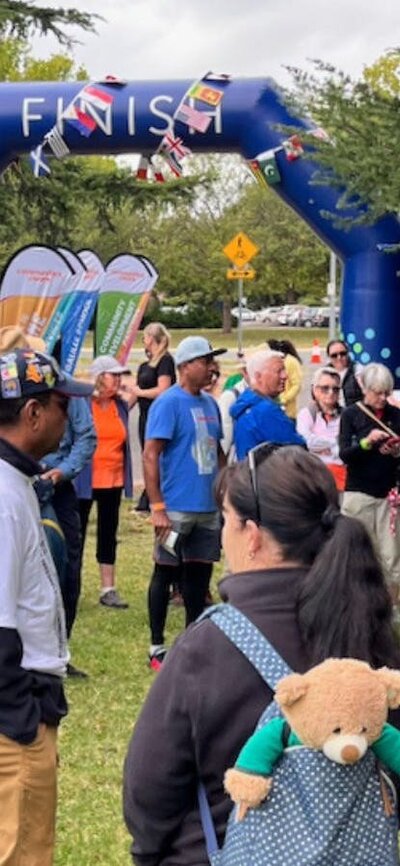 A crowd of people at the start