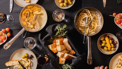 Flavours of Rome table with delicious meals