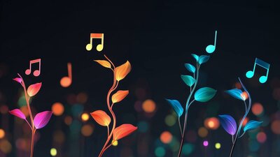 Apeiron Baroque - Children's Concert Colourful flowers growing alongside music notes