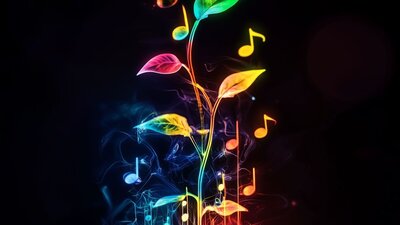 Colourful plant growing music