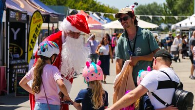 Santa with kids at The Little Burley Market