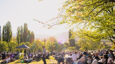 Audience at Lanyon Homestead enjoying a concert