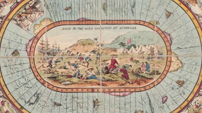 A board game called  Race to the gold diggings of Australia