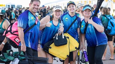 Happy Dragon Boat paddlers