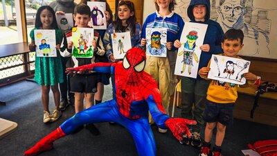 Spiderman and children