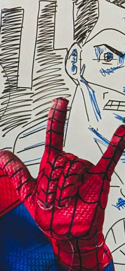 Spiderman and drawing