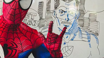 Spiderman and drawing