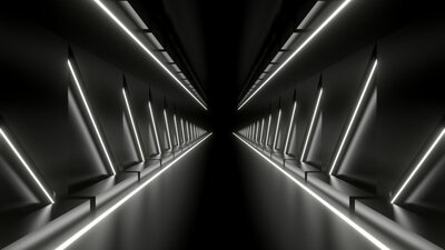 White neon lit corridoor