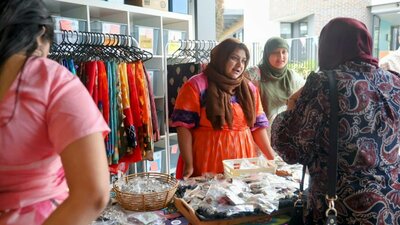 A woman-led crafting business stallholder